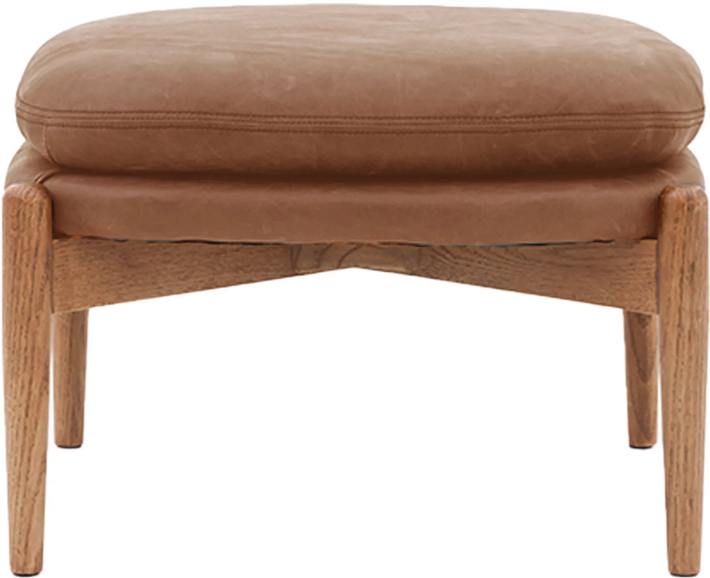 Gallery Direct Datsun Footstool in Vintage Brown Leather