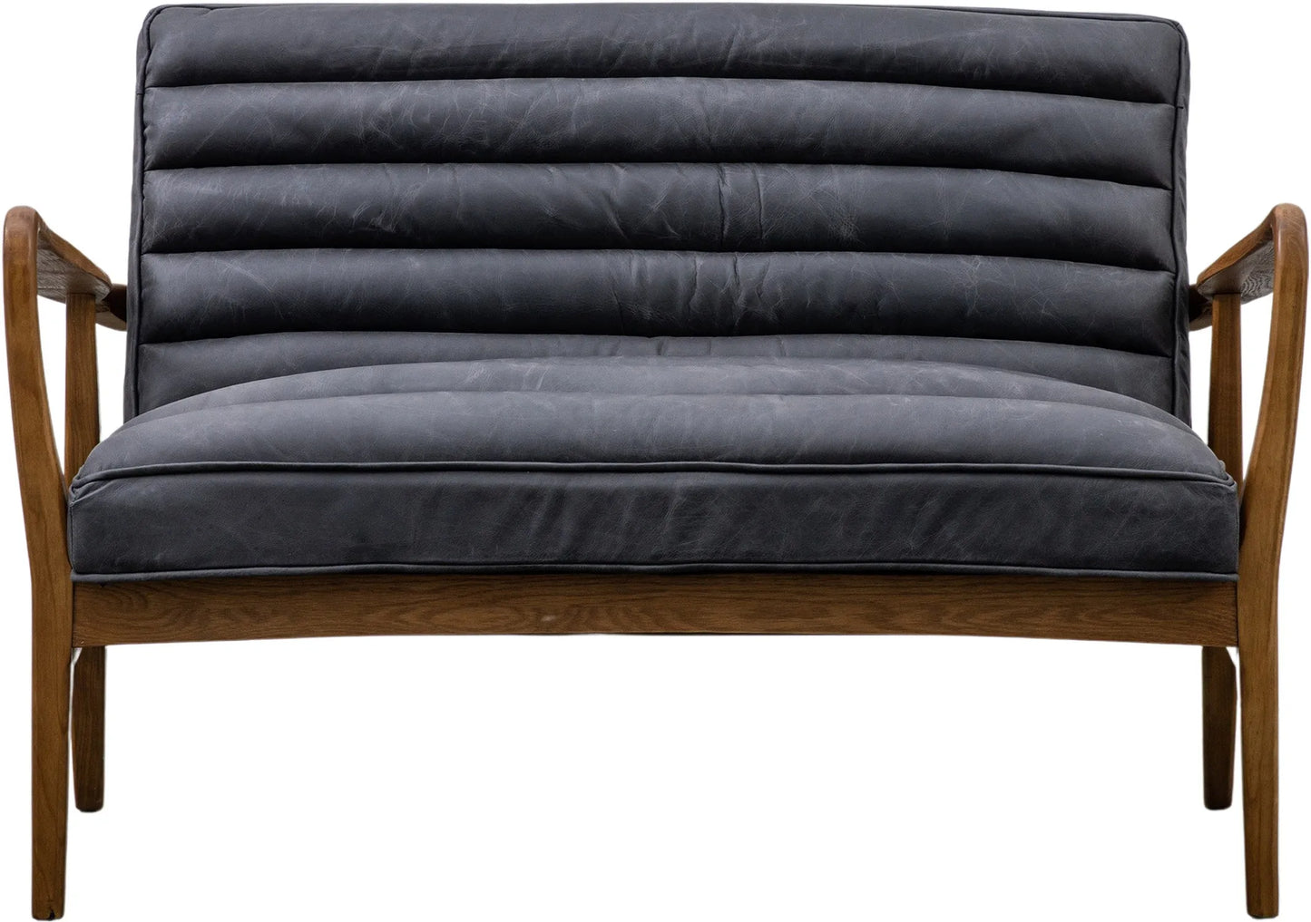 Gallery Direct Datsun 2 Seater Sofa in Antique Ebony Leather