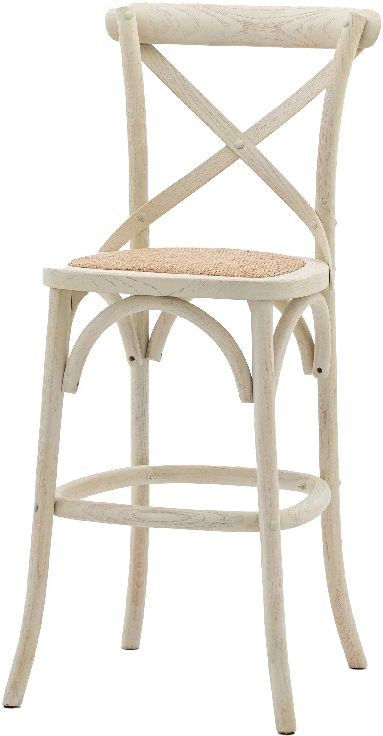 Gallery Direct Cafe Pair of Stools in White Rattan