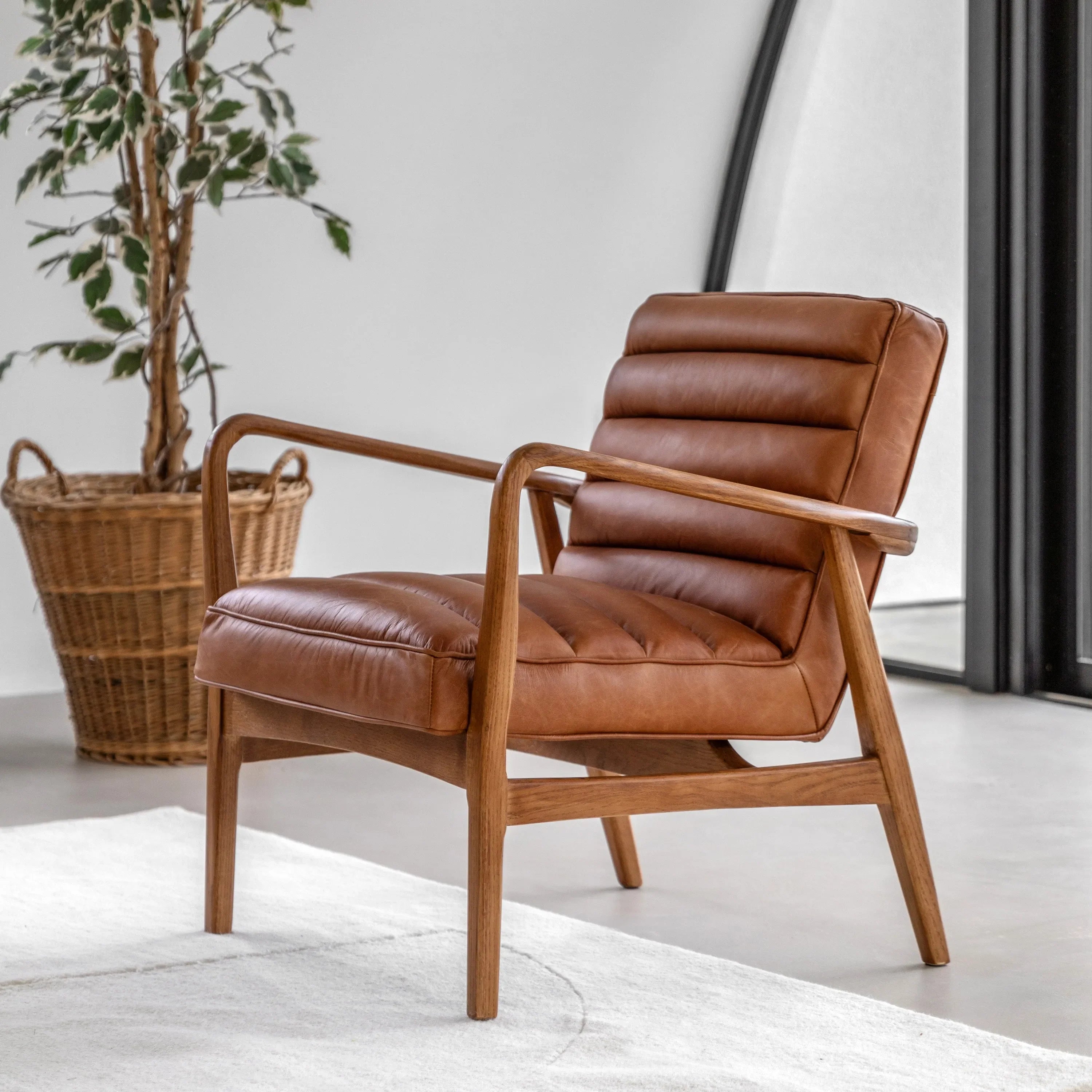 Gallery Direct Datsun Armchair in Vintage Brown Leather