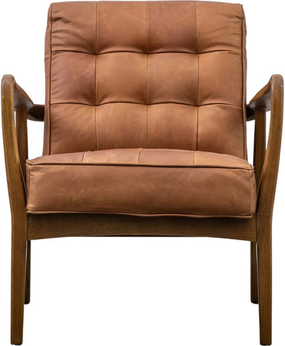 Gallery Direct Humber Armchair in Vintage Brown Leather