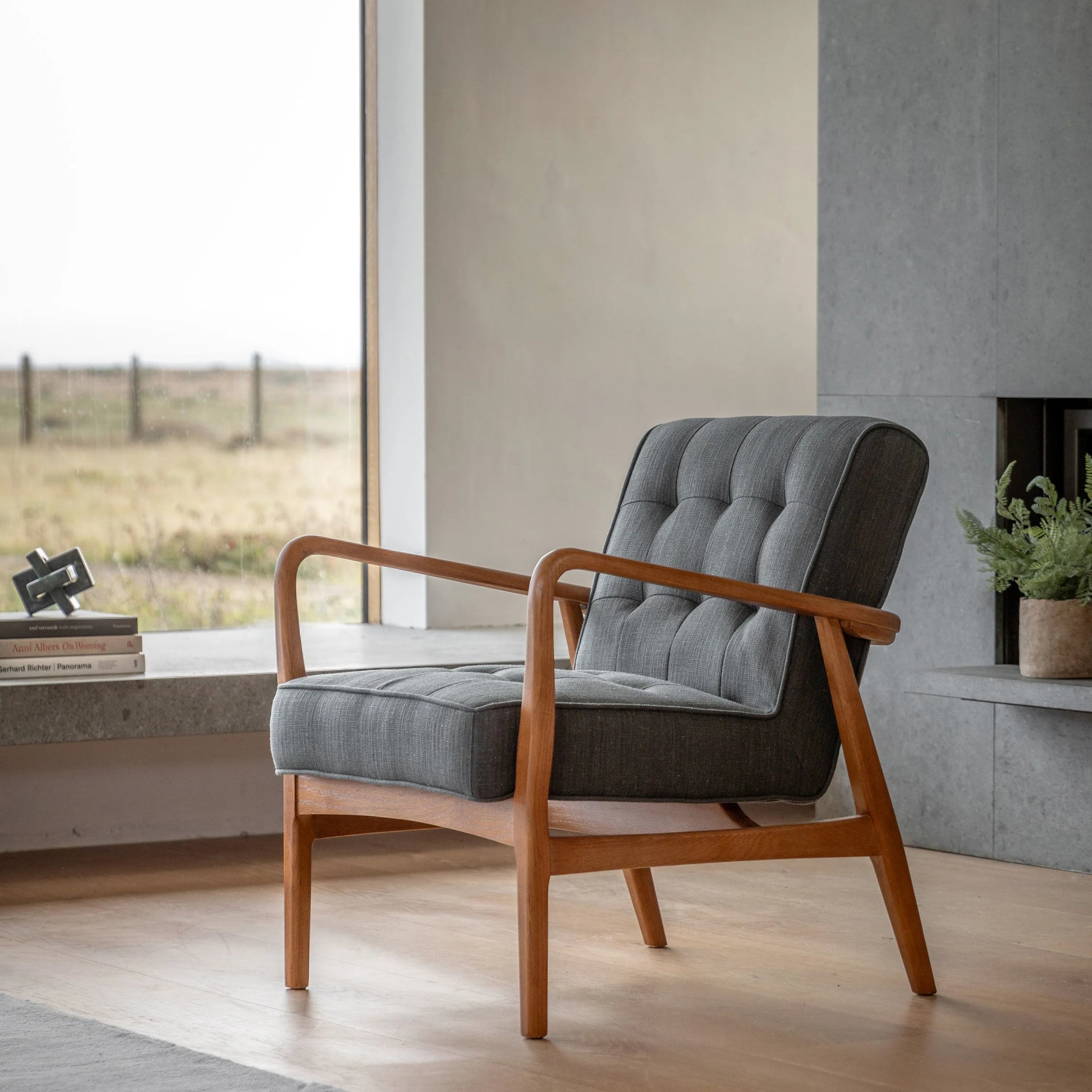 Gallery Direct Humber Armchair in Dark Grey Linen