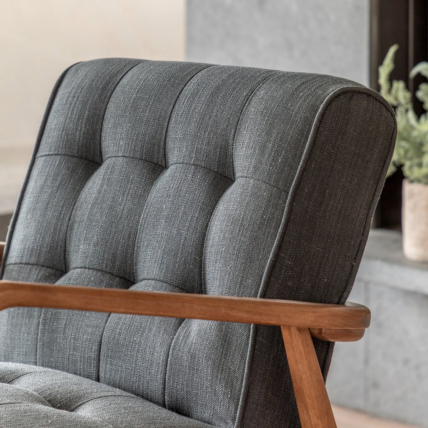 Gallery Direct Humber Armchair in Dark Grey Linen