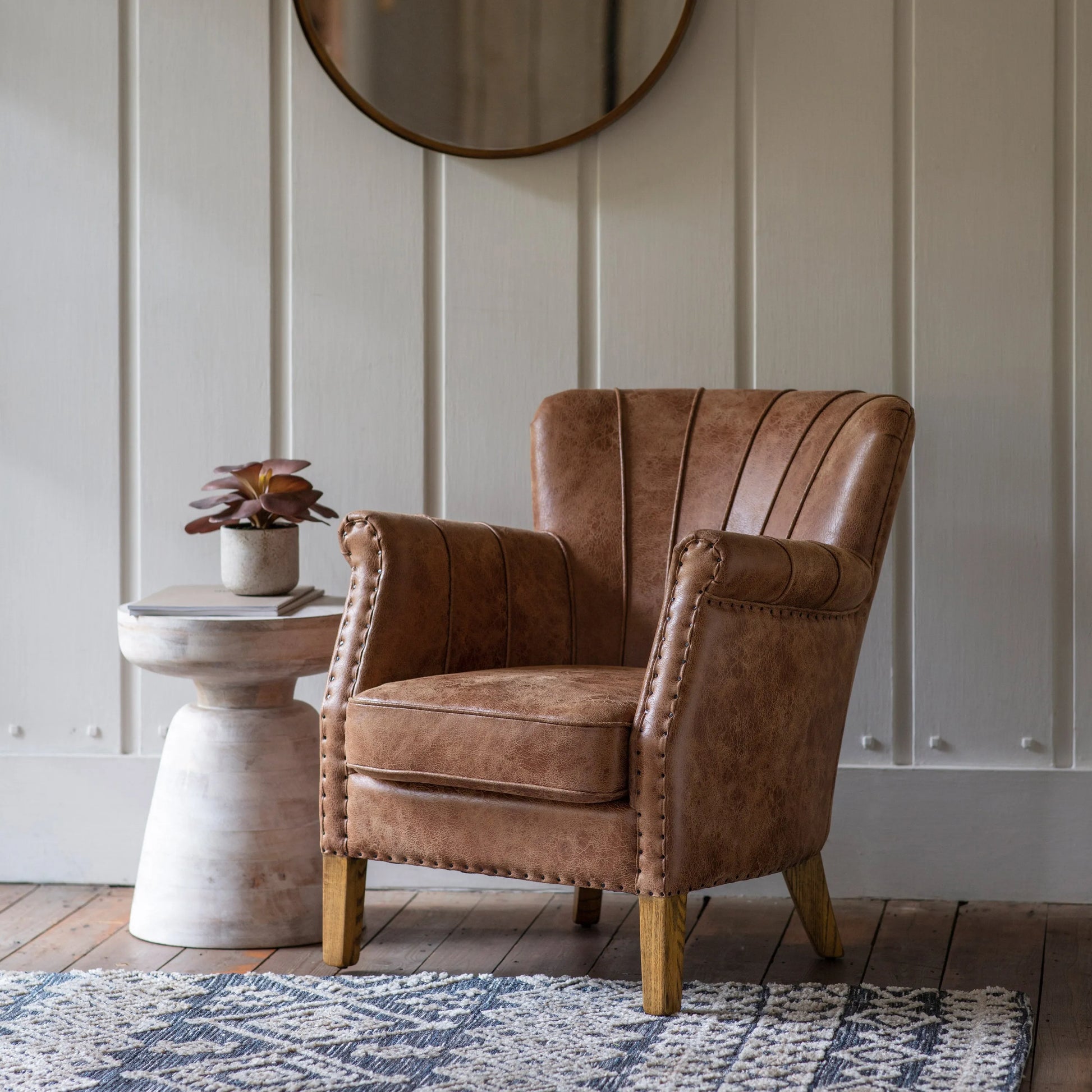 Gallery Direct Hickman Armchair in Brown Leather