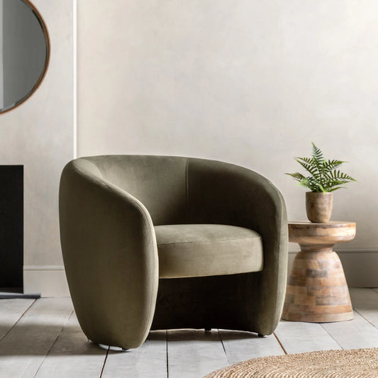 Gallery Direct Curvo Armchair in Moss Green