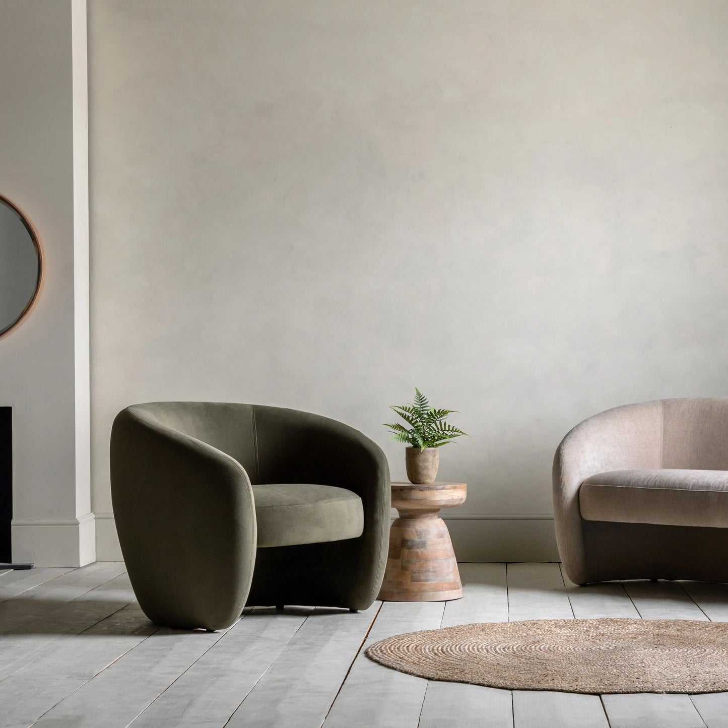 Gallery Direct Curvo Armchair in Moss Green