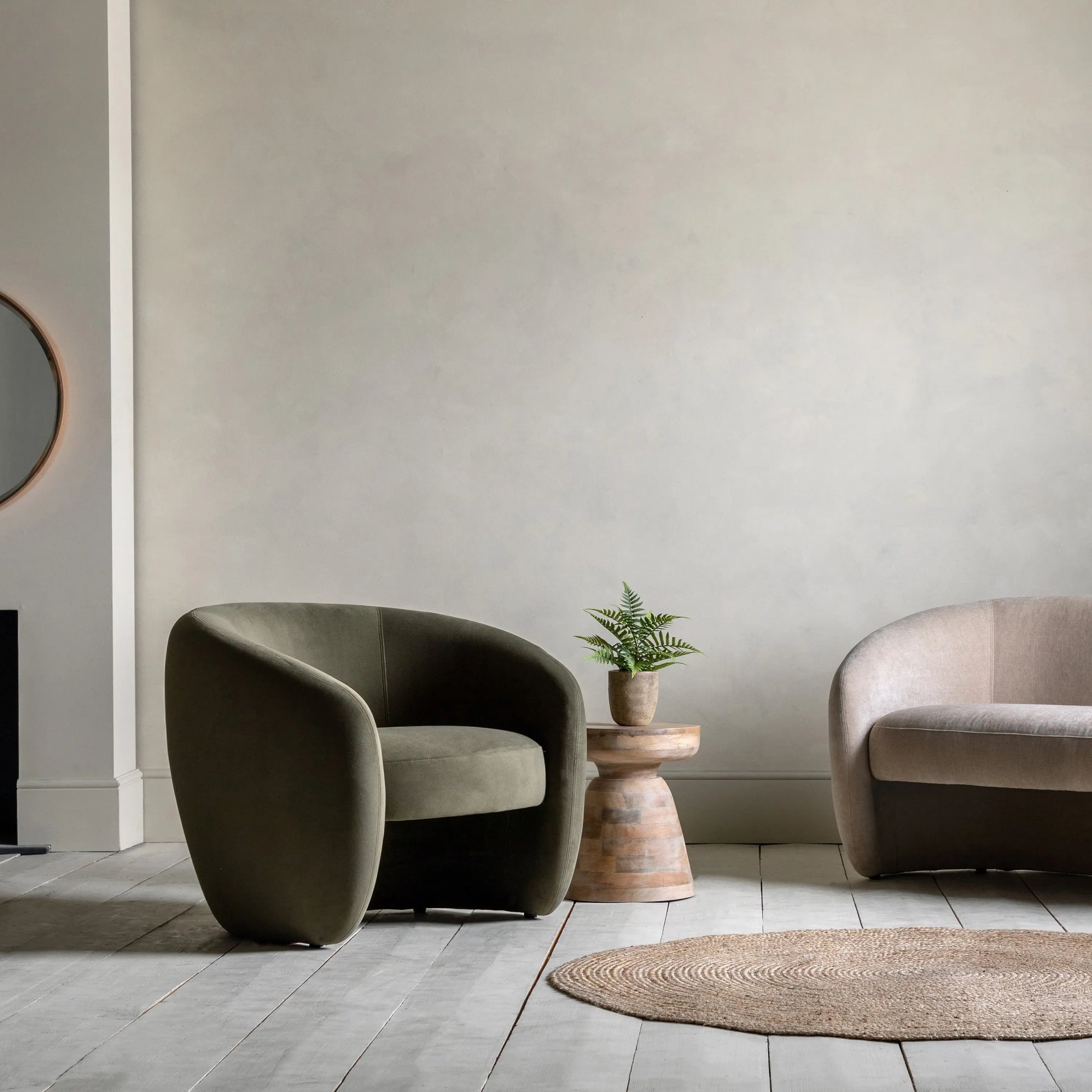 Gallery Direct Curvo Armchair in Moss Green