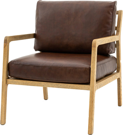 Gallery Direct Cortona Armchair in Antique Brown Leather