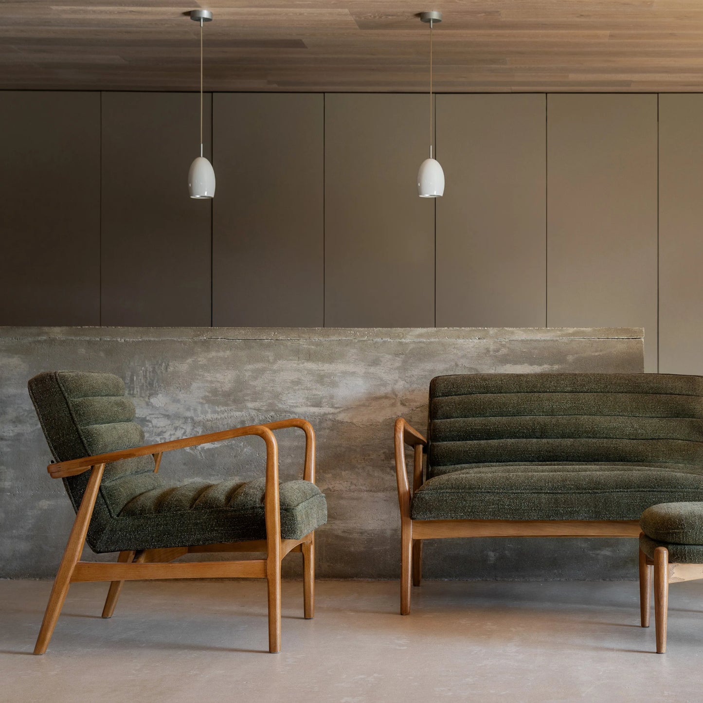 Gallery Direct Datsun Armchair in Green Boucle