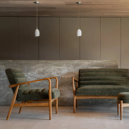 Gallery Direct Datsun Armchair in Green Boucle