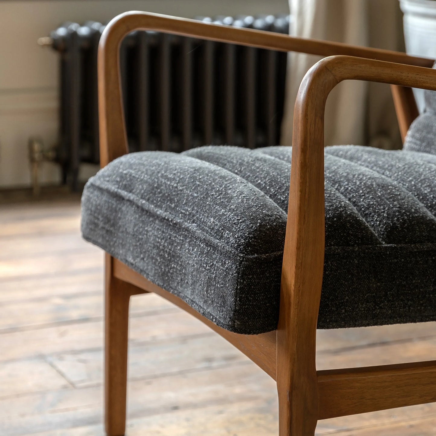 Gallery Direct Datsun Armchair in Charcoal Boucle