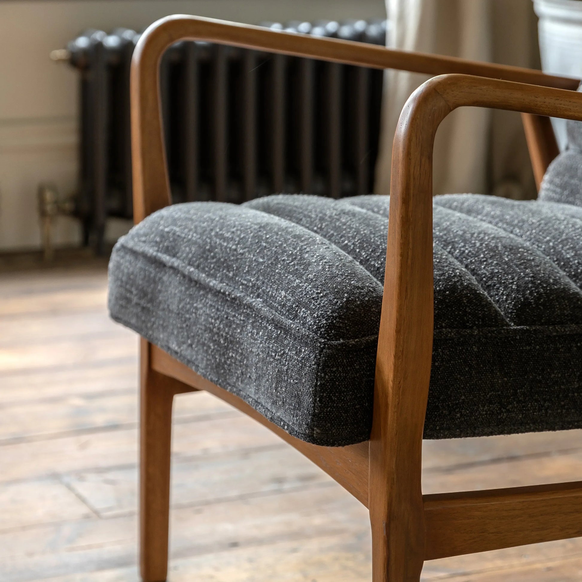 Gallery Direct Datsun Armchair in Charcoal Boucle