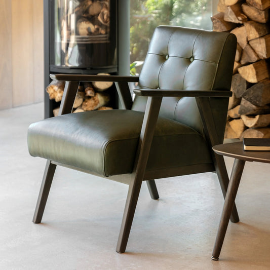 Gallery Direct Blackhall Armchair in Heritage Green Leather