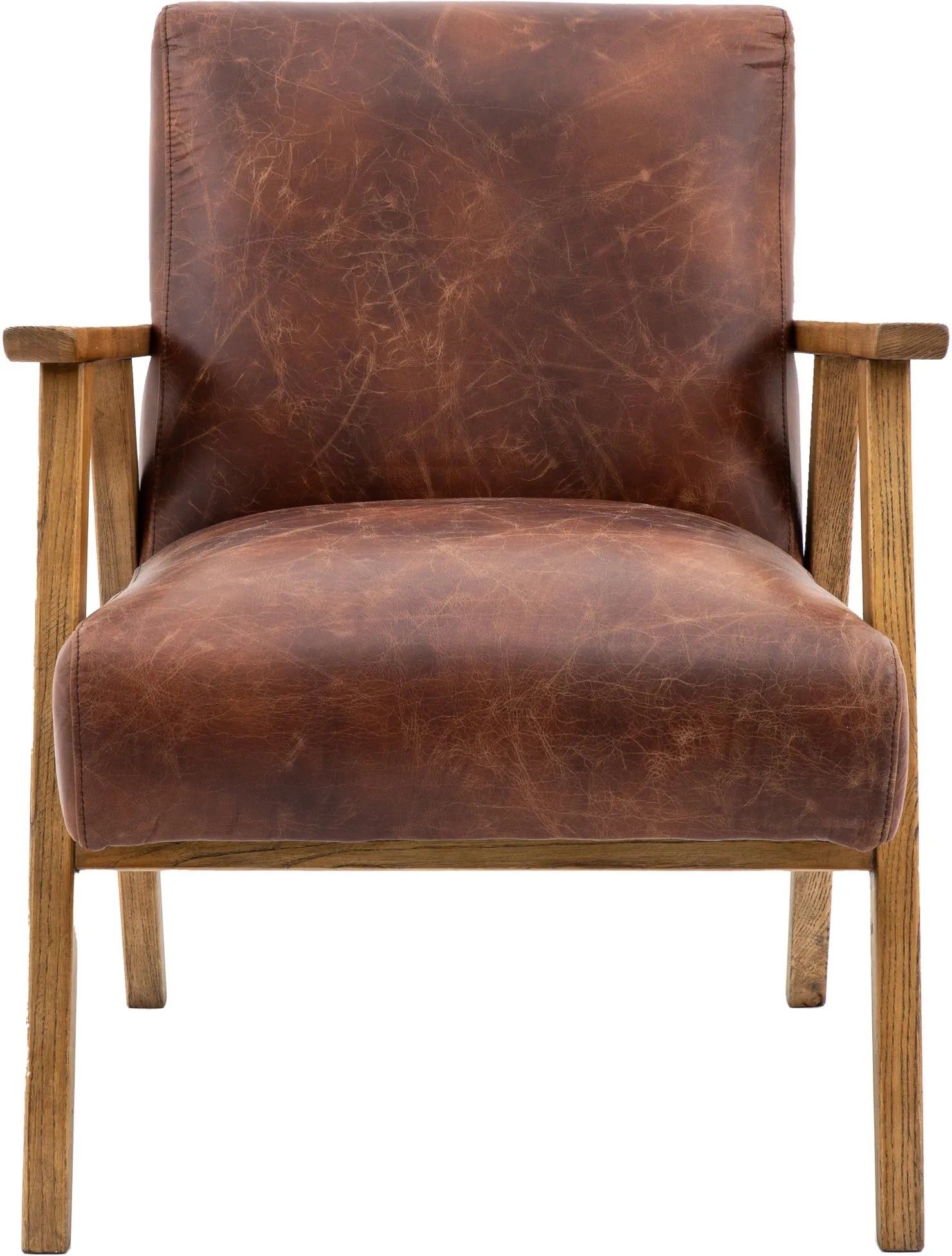 Gallery Direct Neyland Armchair in Vintage Brown Leather