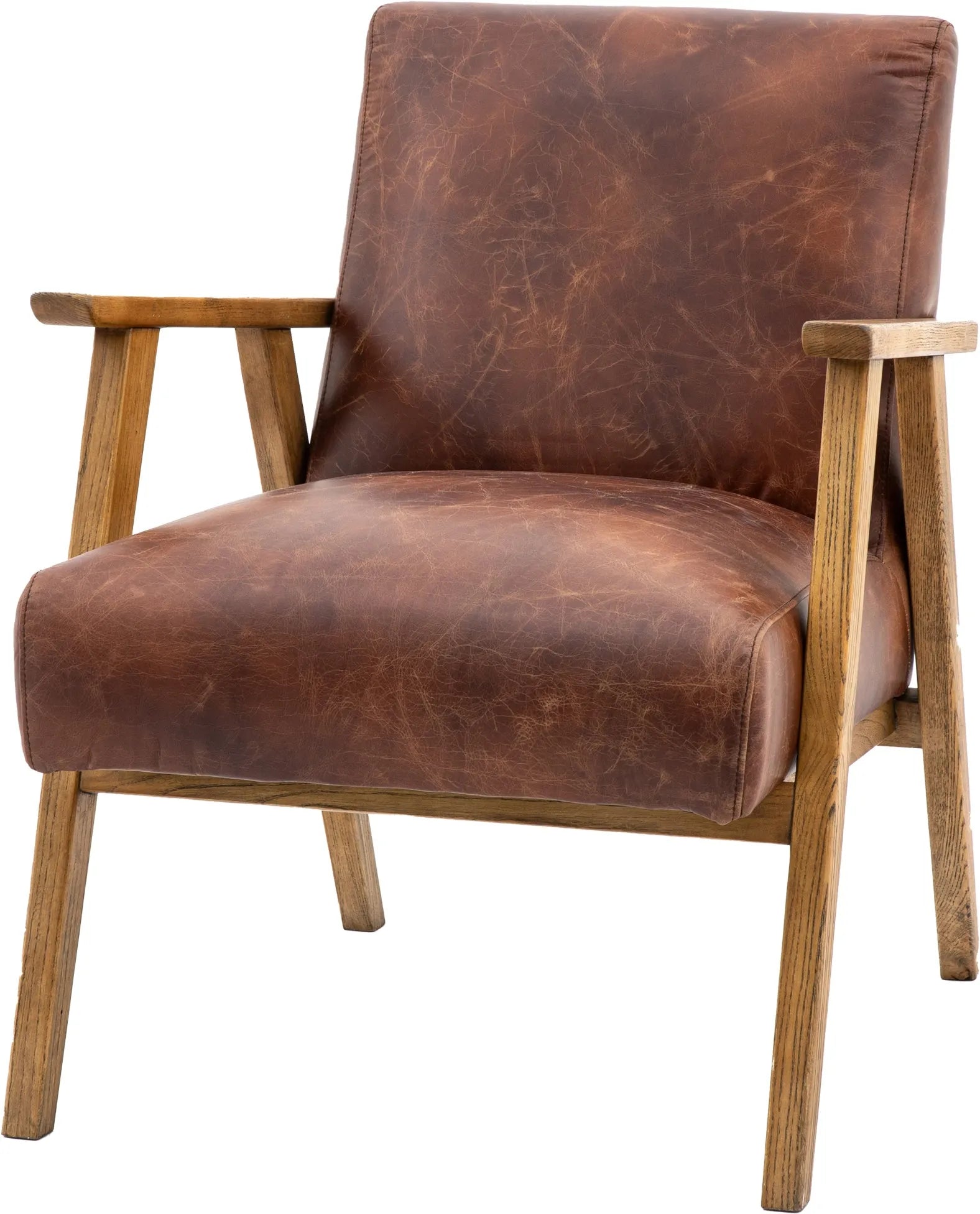 Gallery Direct Neyland Armchair in Vintage Brown Leather
