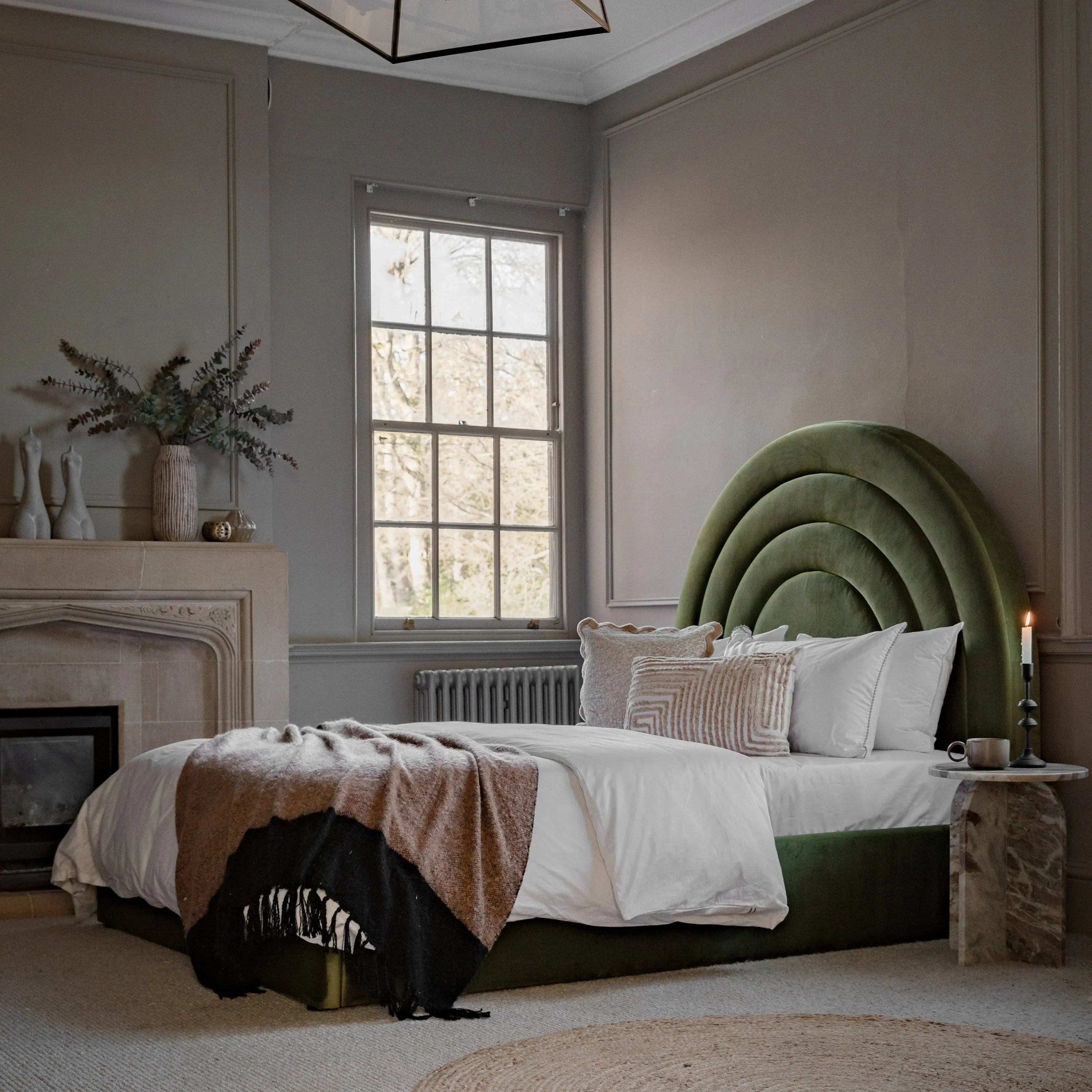 Gallery Direct Arch Kingsize Bed in Olive