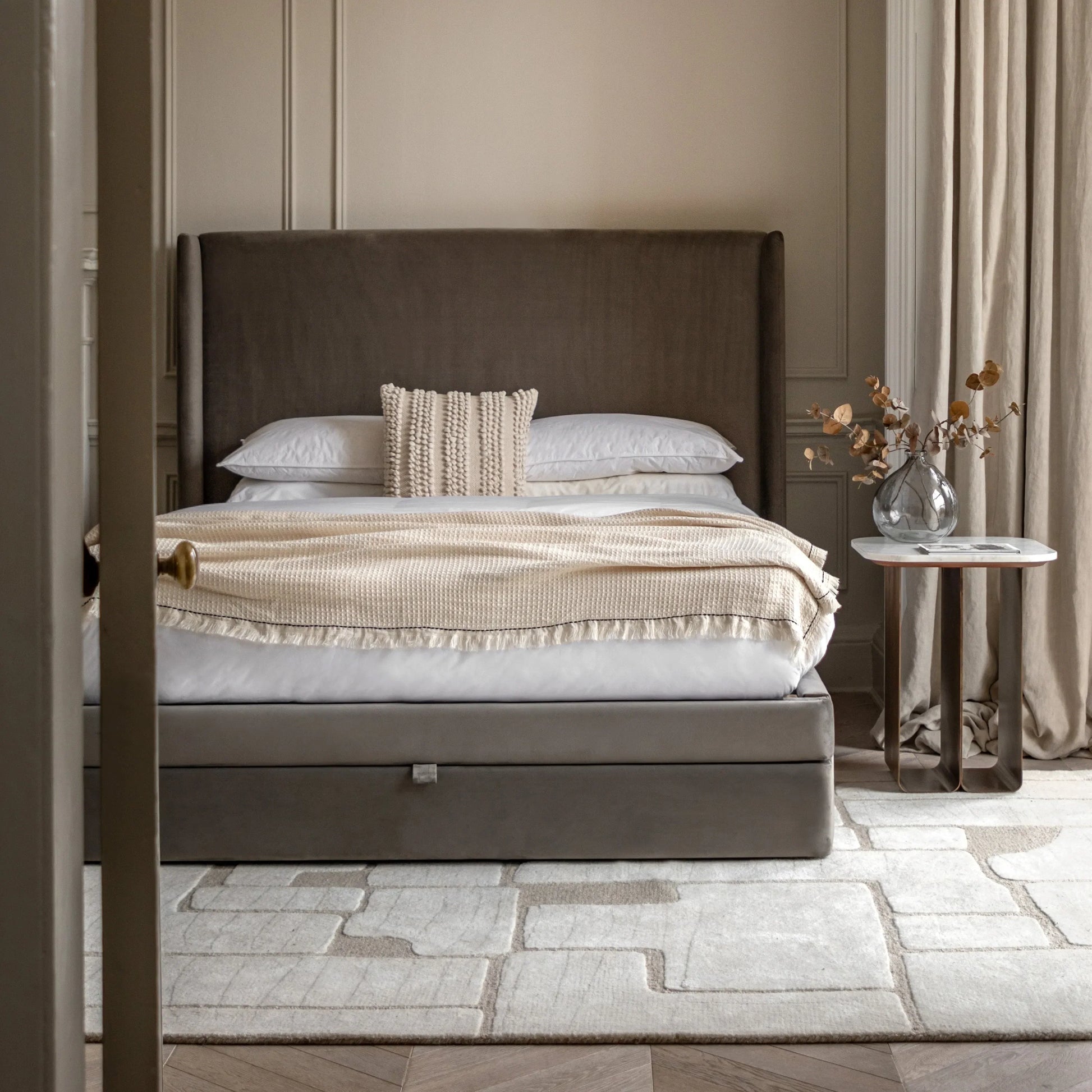 Gallery Direct Halstead Kingsize Bed in Taupe