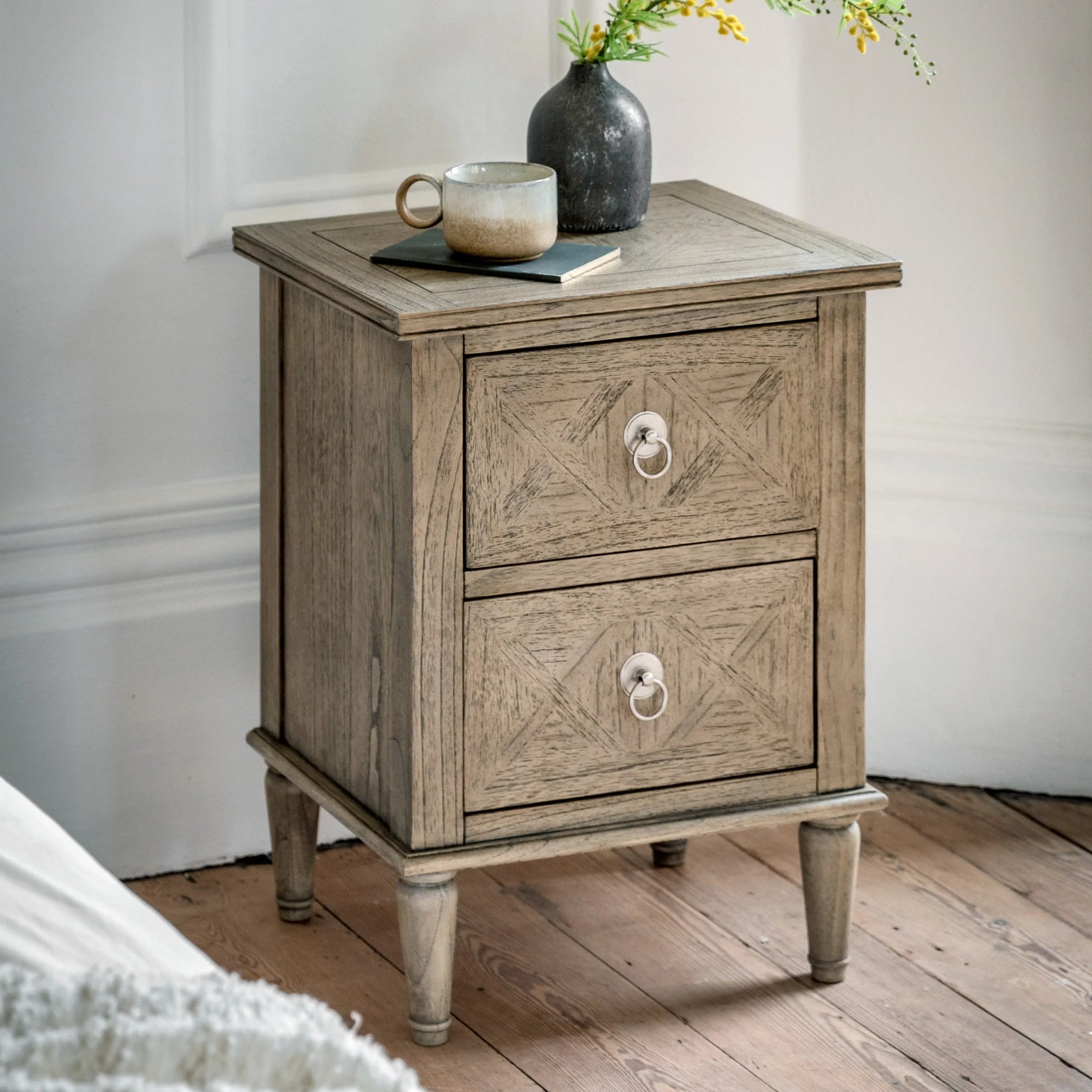 Gallery Direct Mustique 2 Drawer Bedside Table