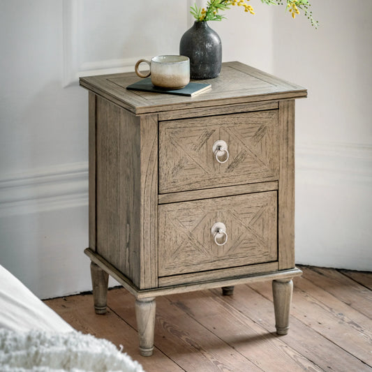 Gallery Direct Mustique 2 Drawer Bedside Table