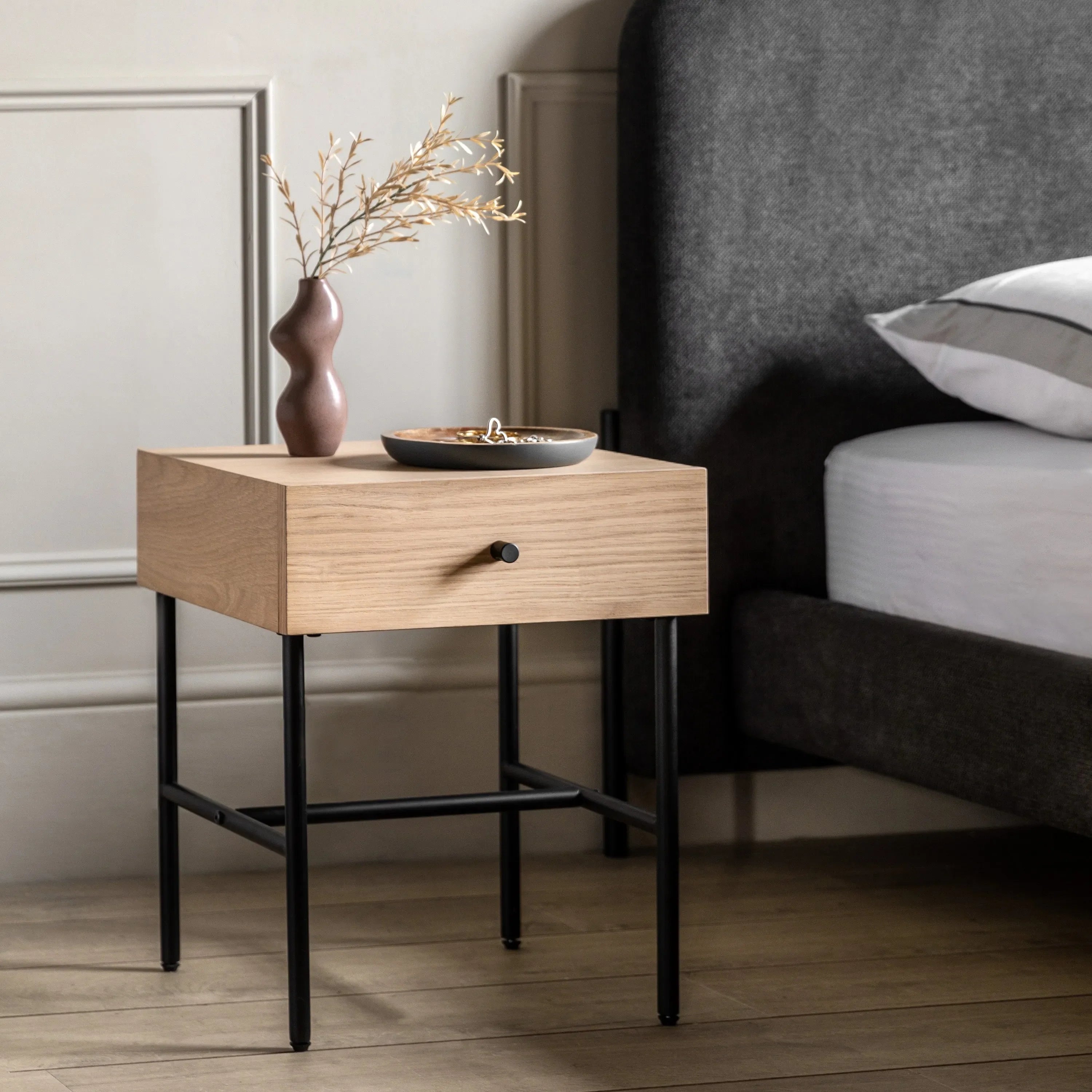 Gallery Direct Ashdown 1 Drawer Bedside Table