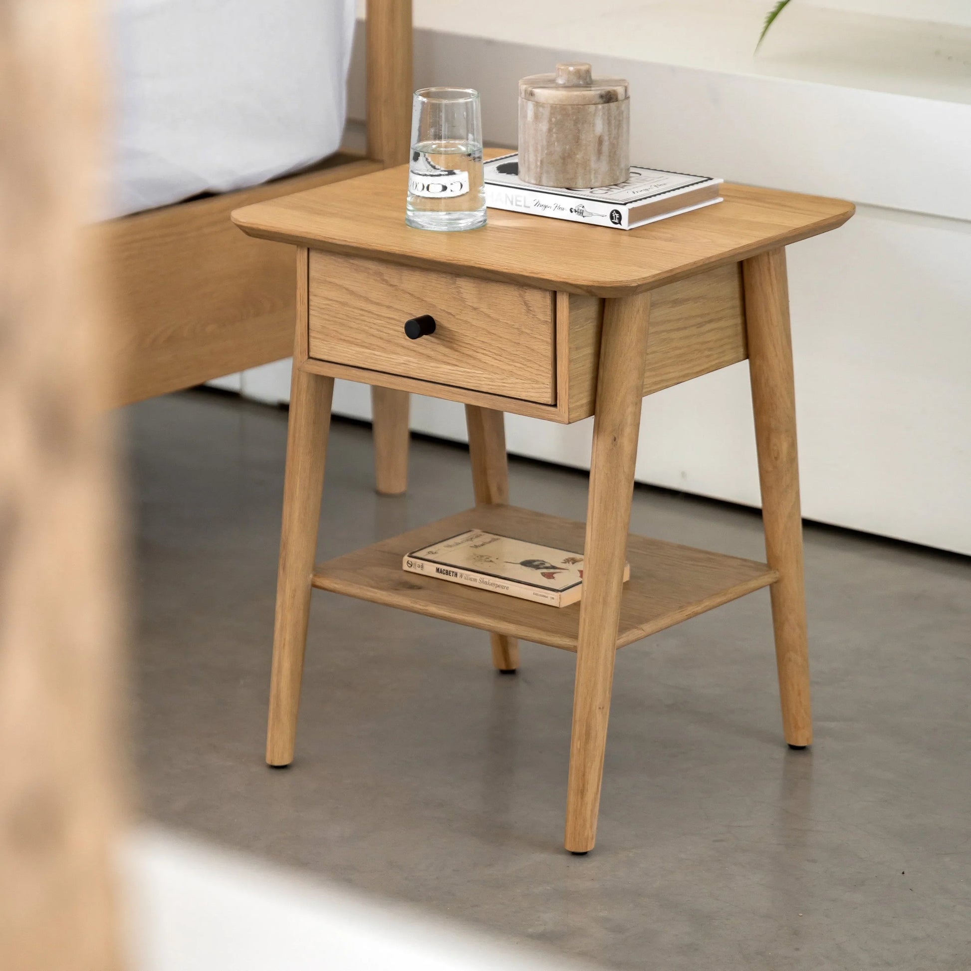 Gallery Direct Hatfield 1 Drawer Bedside Natural