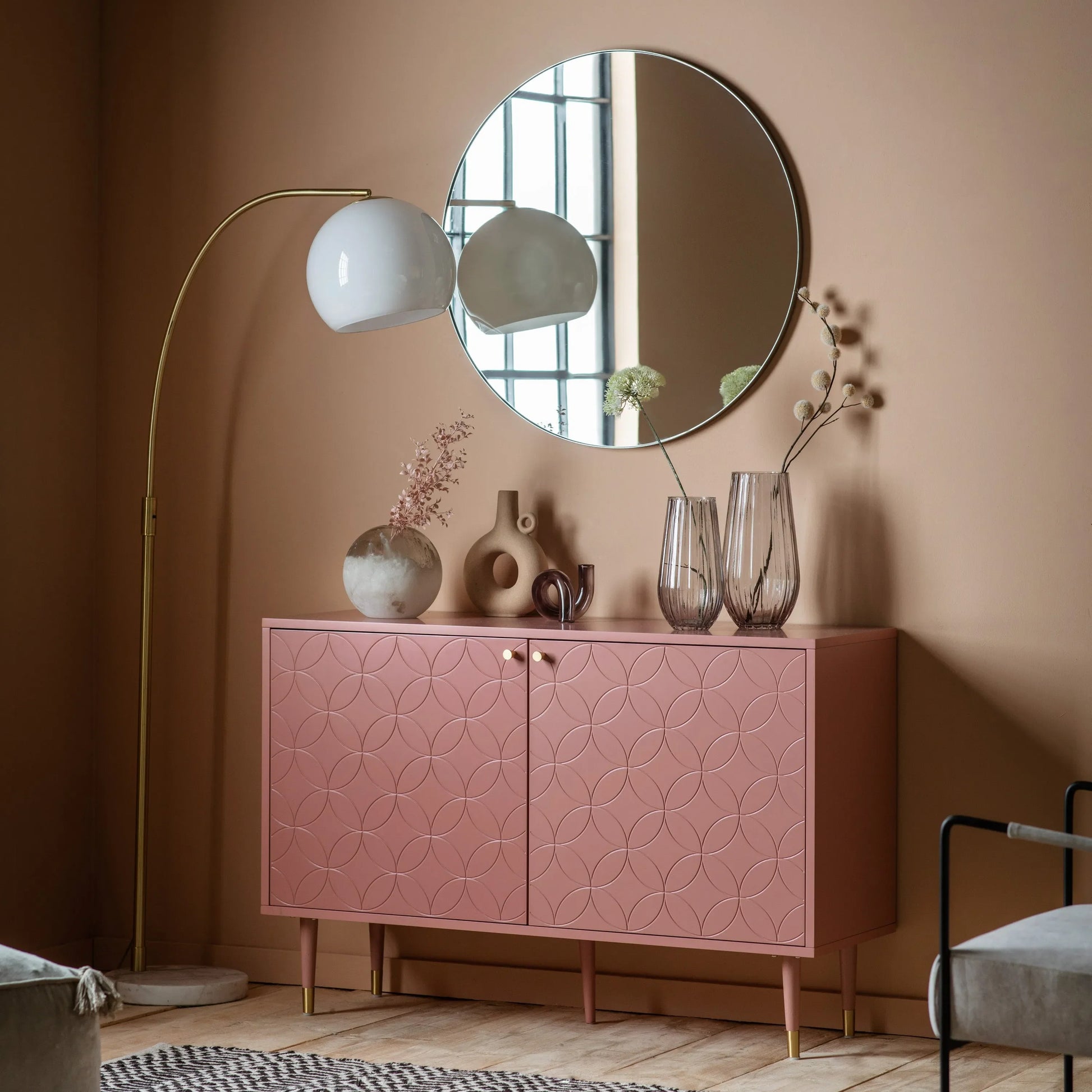 Gallery Direct Holbrook 2 Door Cabinet Pink