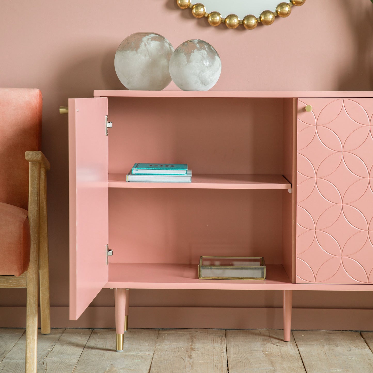 Gallery Direct Holbrook 2 Door Cabinet Pink