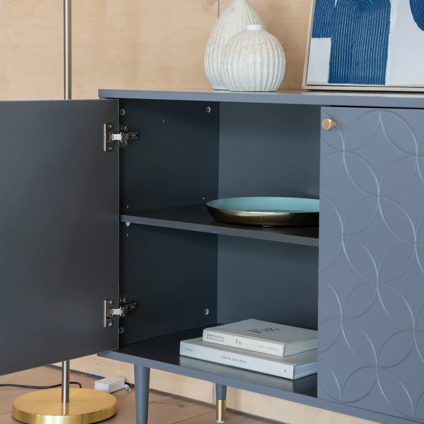 Gallery Direct Holbrook 2 Door Cabinet Grey