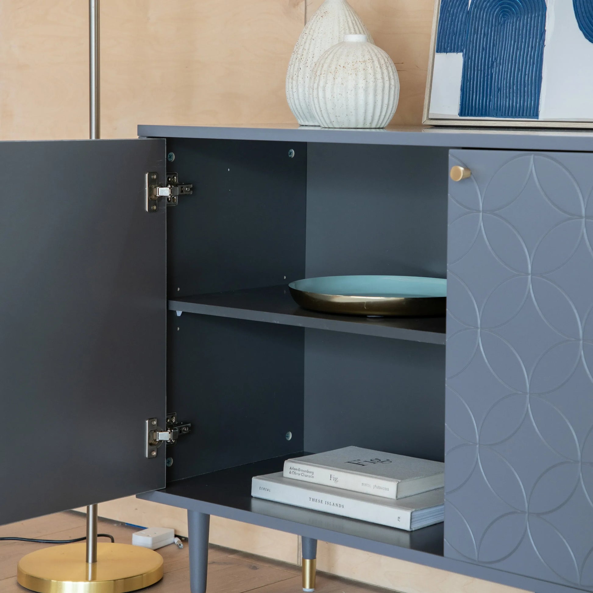 Gallery Direct Holbrook 2 Door Cabinet Grey