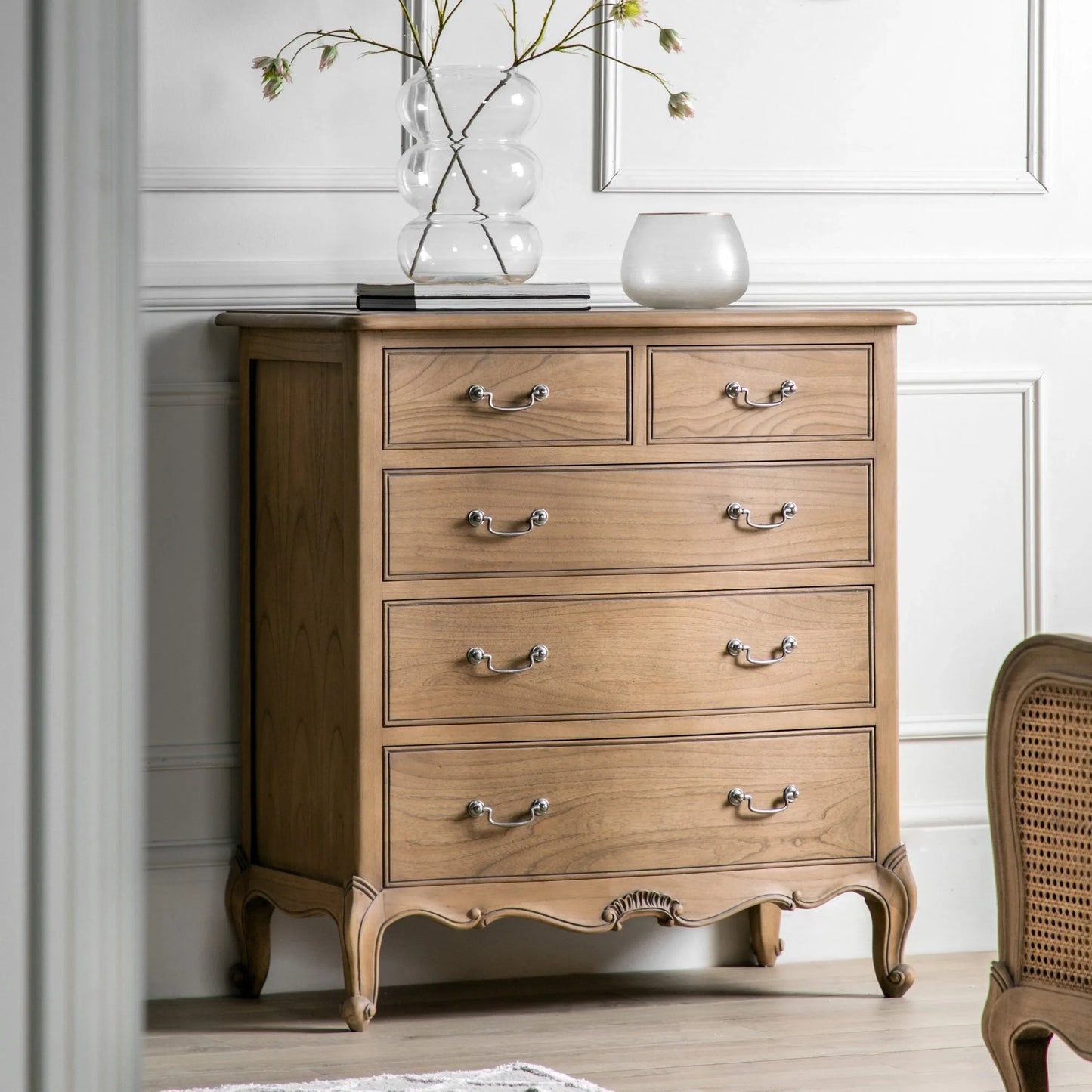 Gallery Direct Chic 5 Drawer Chest Weathered