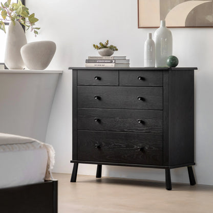 Gallery Direct Wycombe 5 Drawer Chest Black