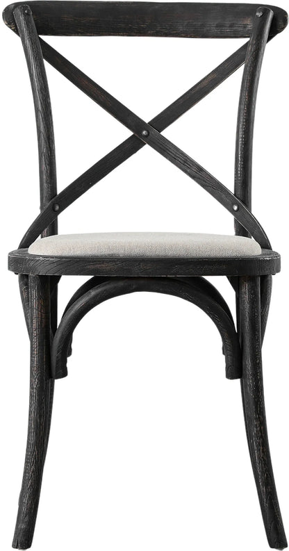 Gallery Direct Cafe Pair of Dining Chairs in Black Linen