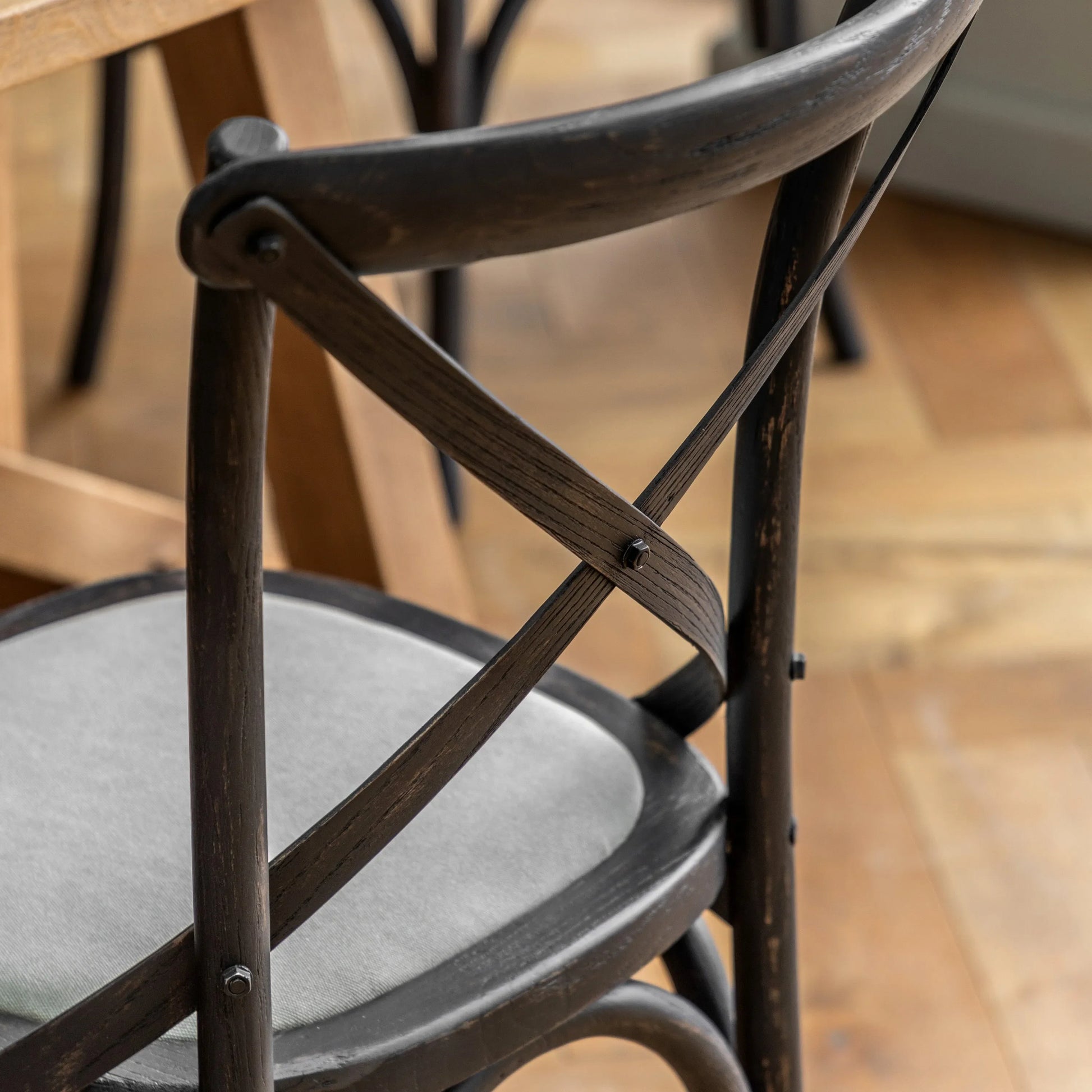 Gallery Direct Cafe Pair of Dining Chairs in Black Linen