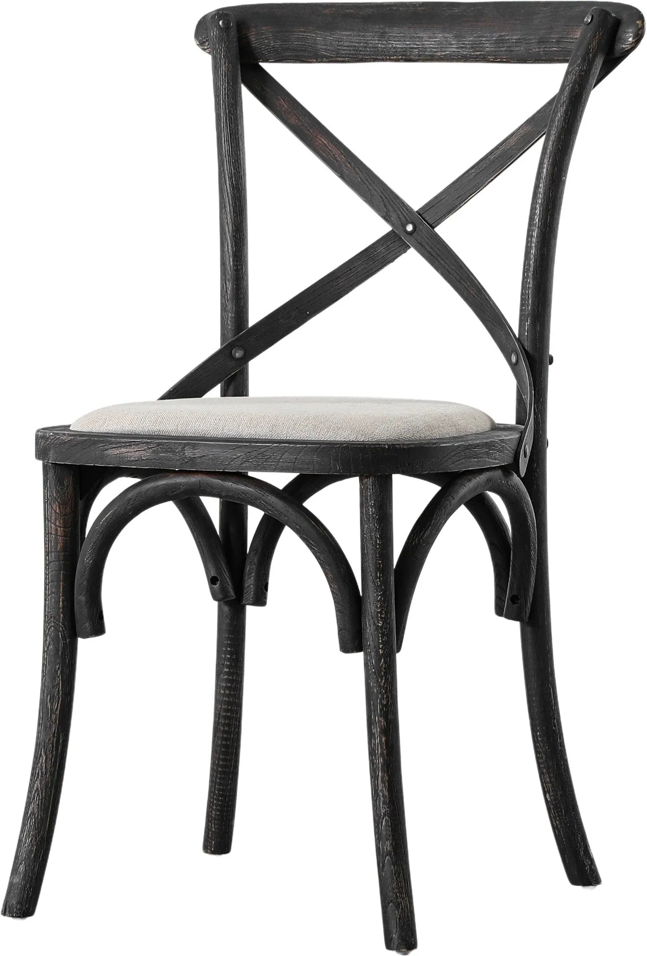 Gallery Direct Cafe Pair of Dining Chairs in Black Linen