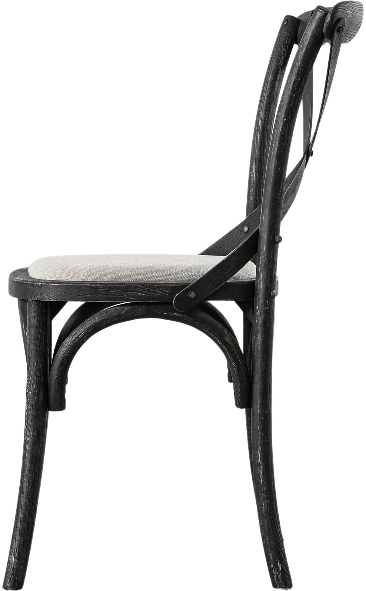 Gallery Direct Cafe Pair of Dining Chairs in Black Linen