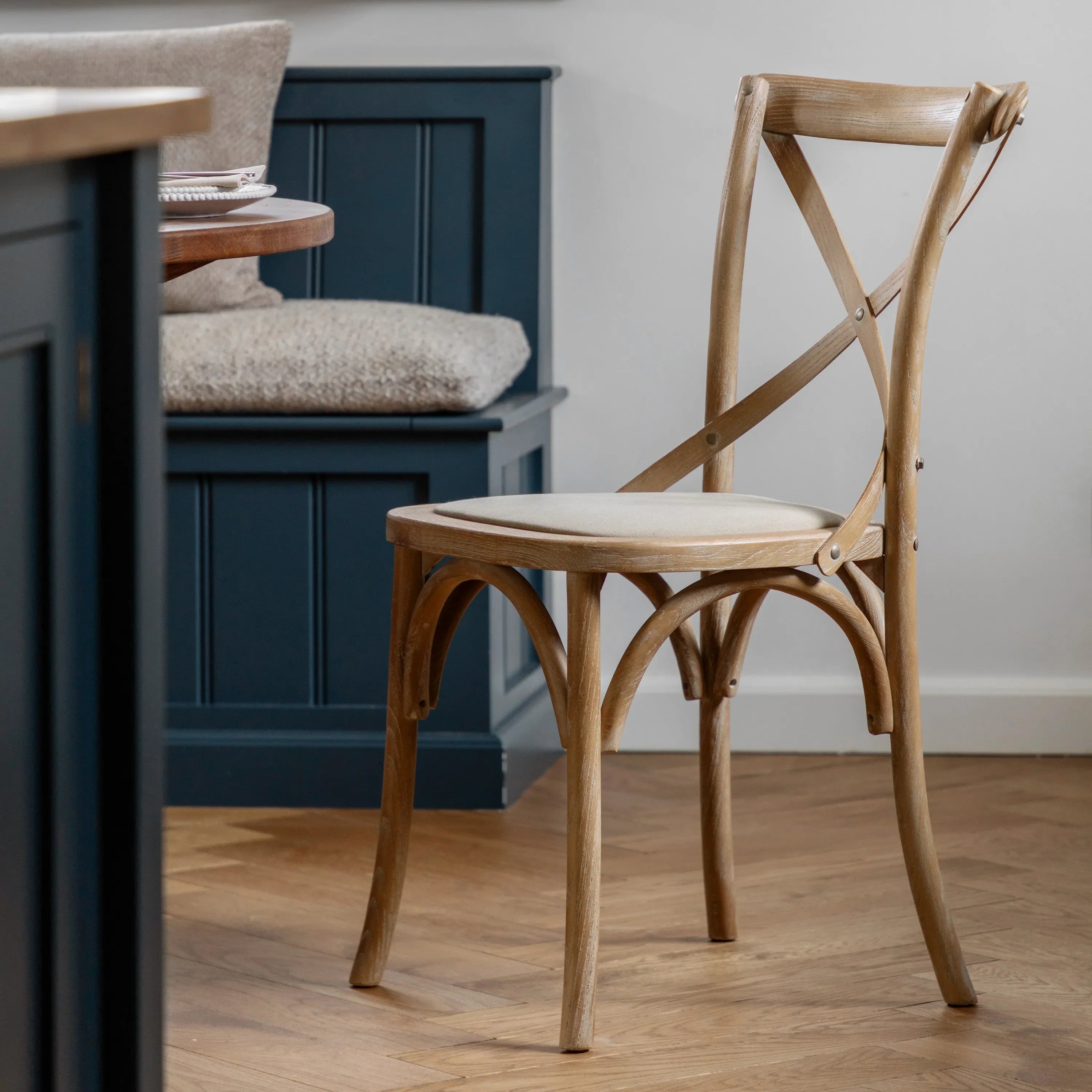 Gallery Direct Cafe Pair of Dining Chairs in Natural Linen