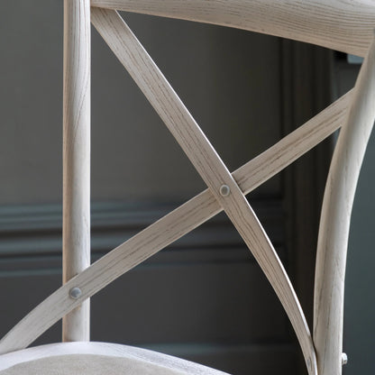Gallery Direct Cafe Pair of Dining Chairs in White Linen