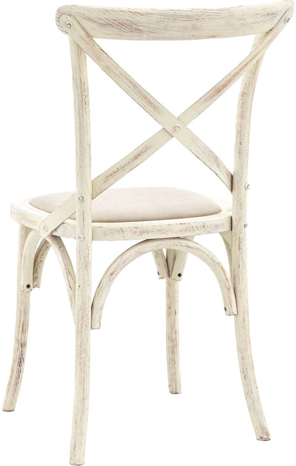 Gallery Direct Cafe Pair of Dining Chairs in White Linen