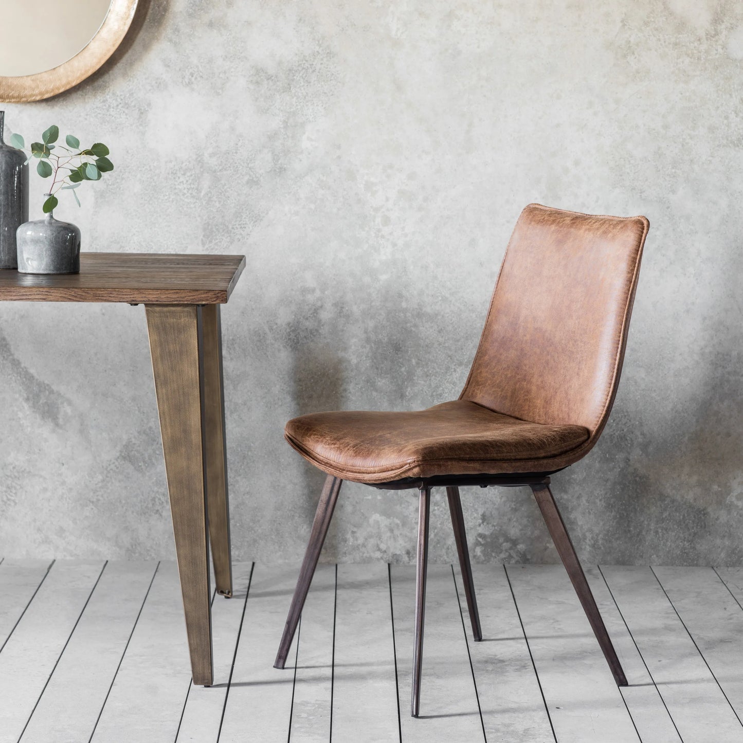 Gallery Direct Pair of Hinks Dining Chairs in Brown