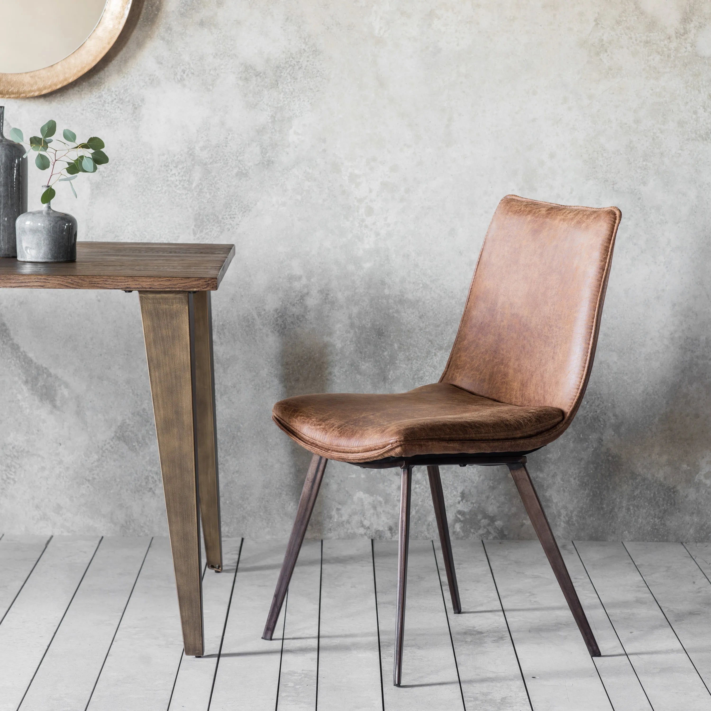 Gallery Direct Pair of Hinks Dining Chairs in Brown