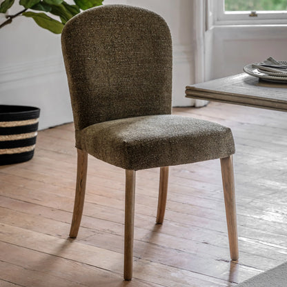 Gallery Direct Hinton Pair of Dining Chairs in Moss Green Fabric