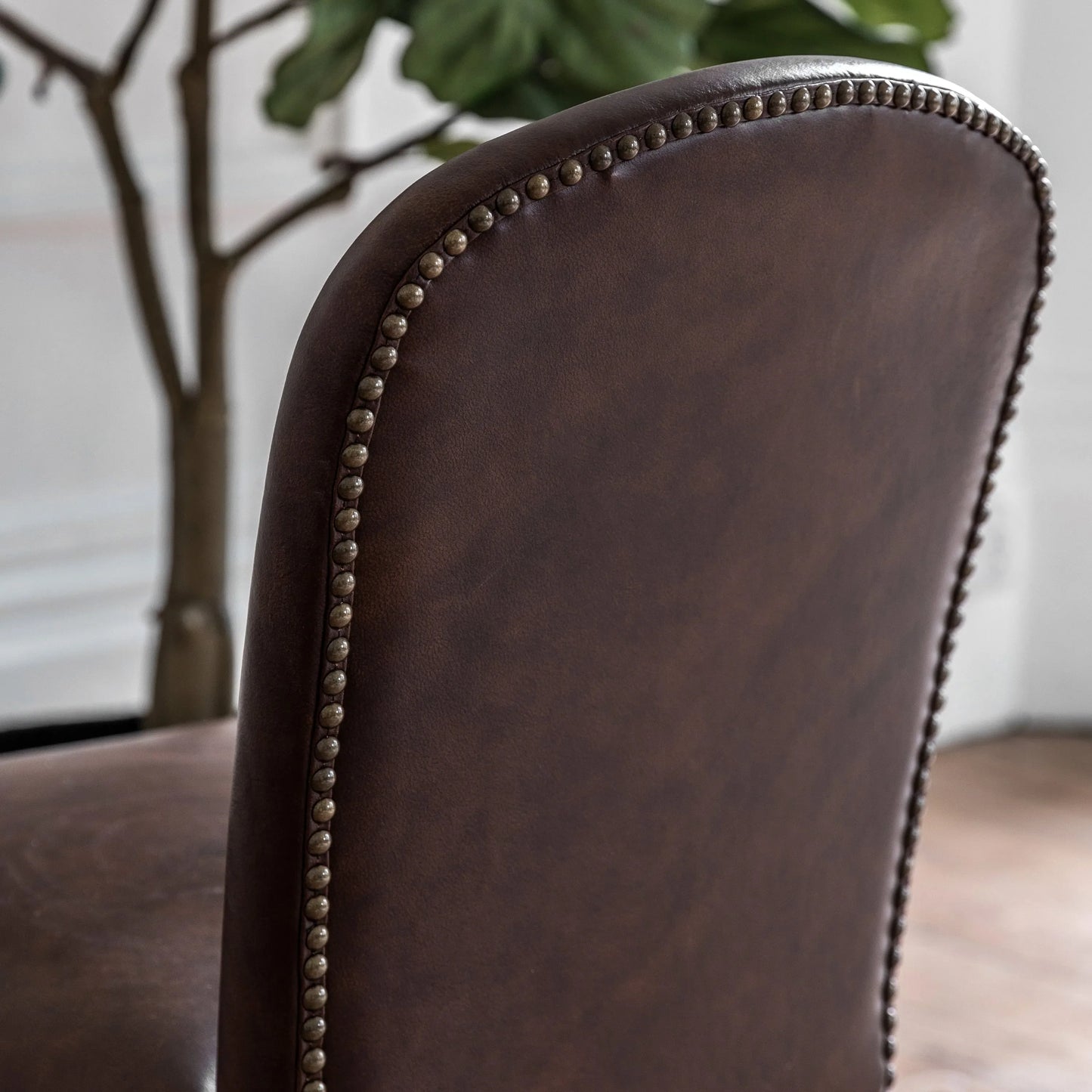 Gallery Direct Hinton Pair of Dining Chairs in Brown Leather