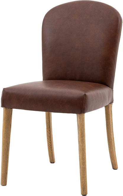 Gallery Direct Hinton Pair of Dining Chairs in Brown Leather