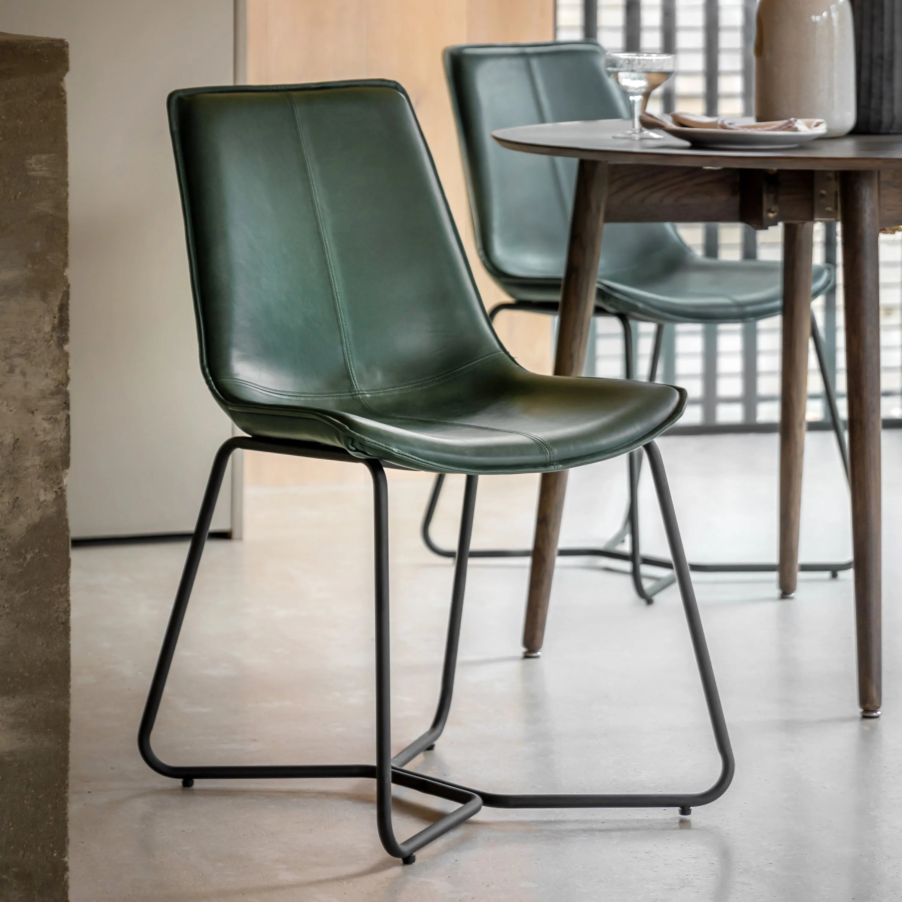 Gallery Direct Pair of Hawking Dining Chairs in Green