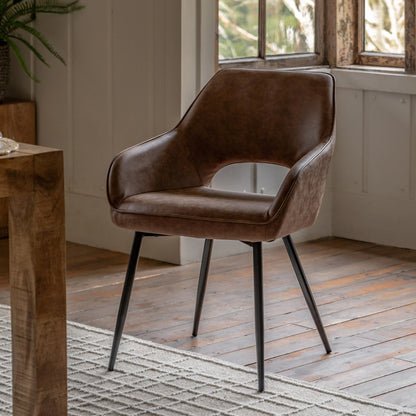 Gallery Direct Pair of Ivorra Dining Chairs in Brown