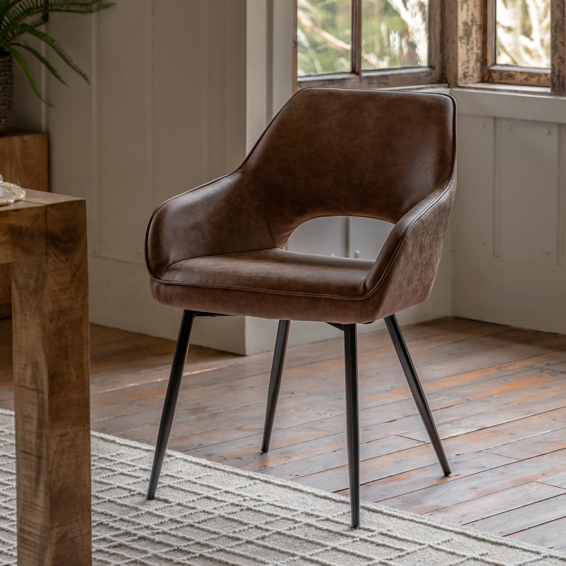 Gallery Direct Pair of Ivorra Dining Chairs in Brown