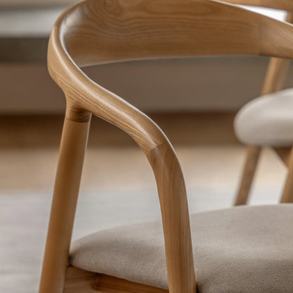 Gallery Direct Madrid Pair of Upholstered Dining Chairs in Oak