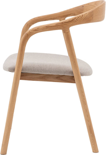 Gallery Direct Madrid Pair of Upholstered Dining Chairs in Oak