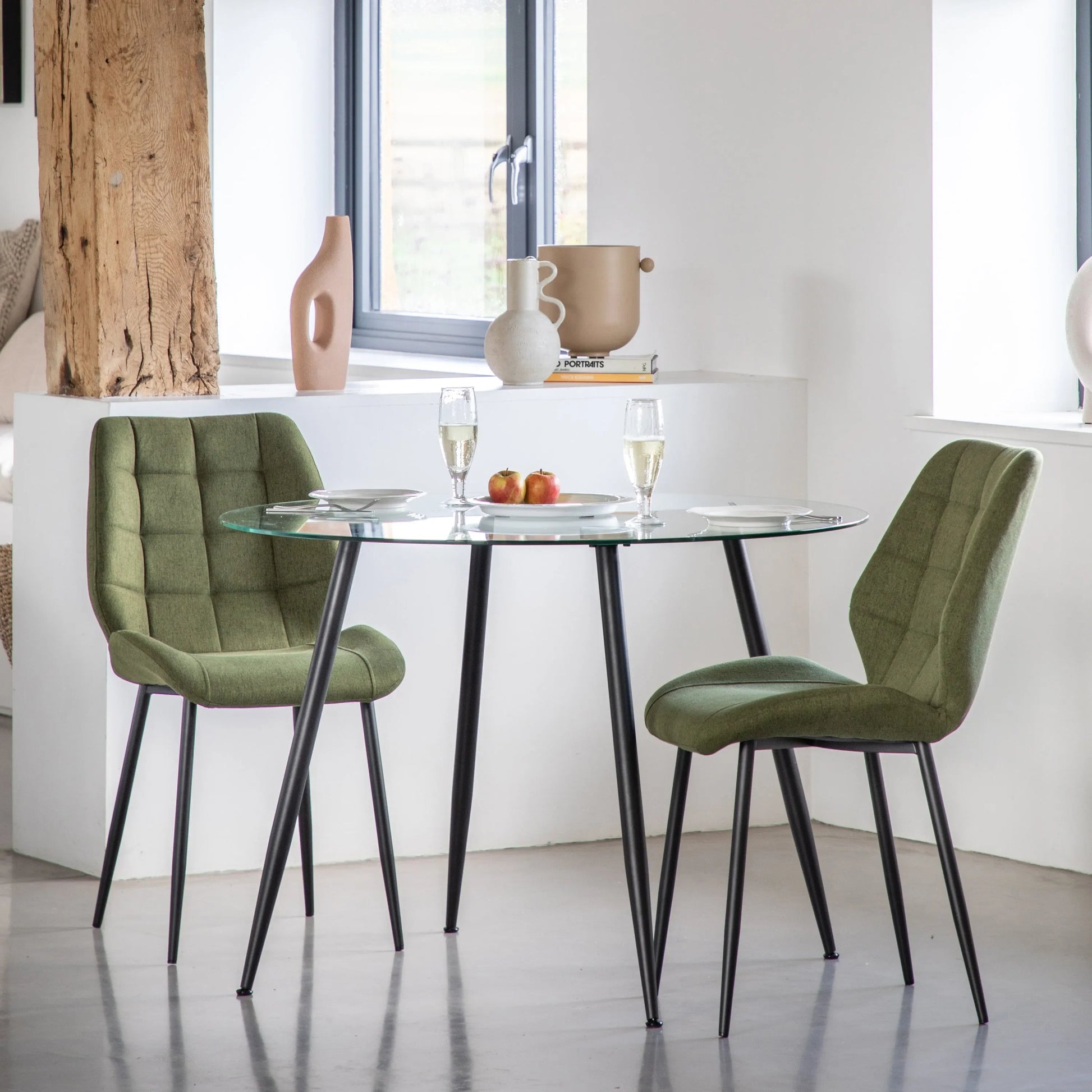 Gallery Direct Pair of Manford Dining Chairs in Bottle Green