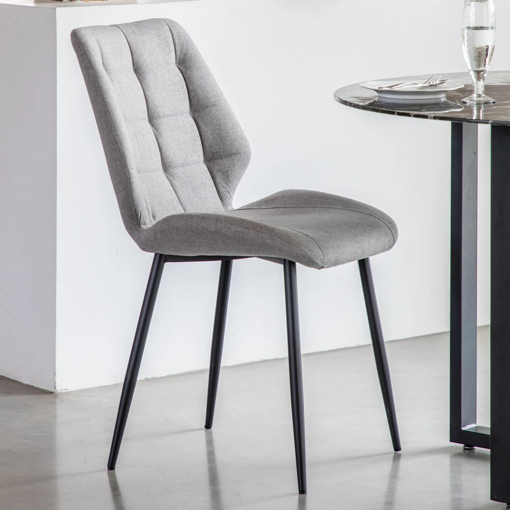 Gallery Direct Pair of Manford Dining Chairs in Light Grey